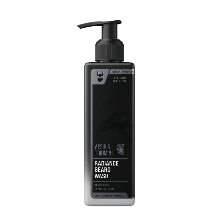 Radiance Beard Wash in Aesir's Triumph scent. The Beard Struggle