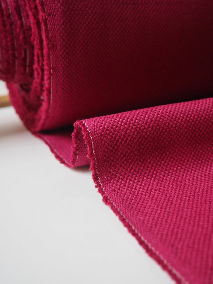 Raspberry Basketweave Linen/Cotton