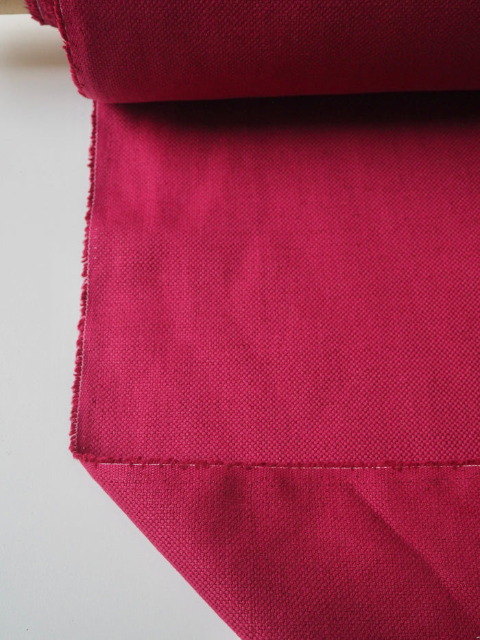 Raspberry Basketweave Linen/Cotton