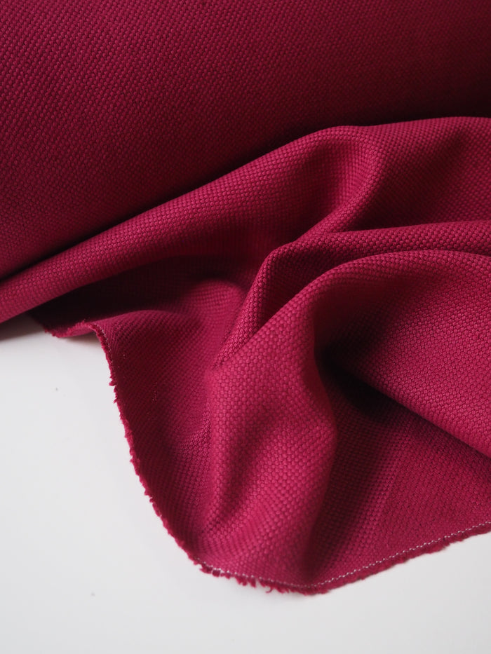 Raspberry Basketweave Linen/Cotton
