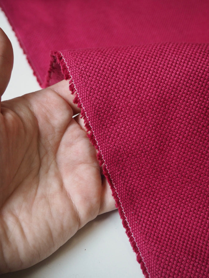 Raspberry Basketweave Linen/Cotton