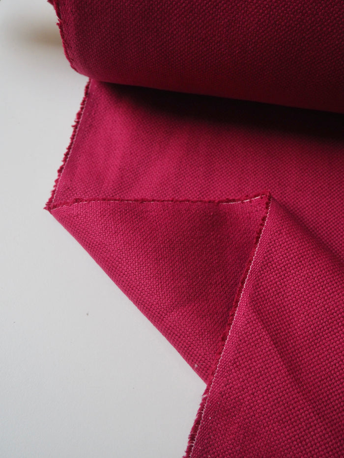 Raspberry Basketweave Linen/Cotton
