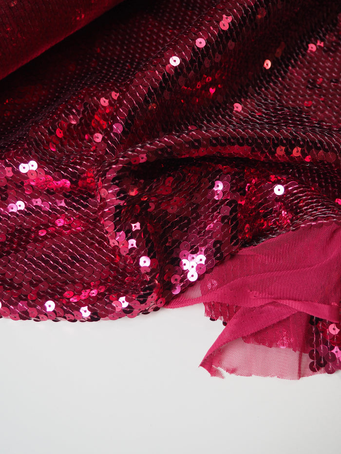 Raspberry Sequin Tulle