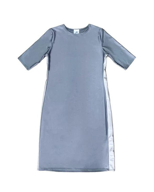 Undercover Waterwear RD-G Grey Racer Stripe Swim Dress myselflingerie.com