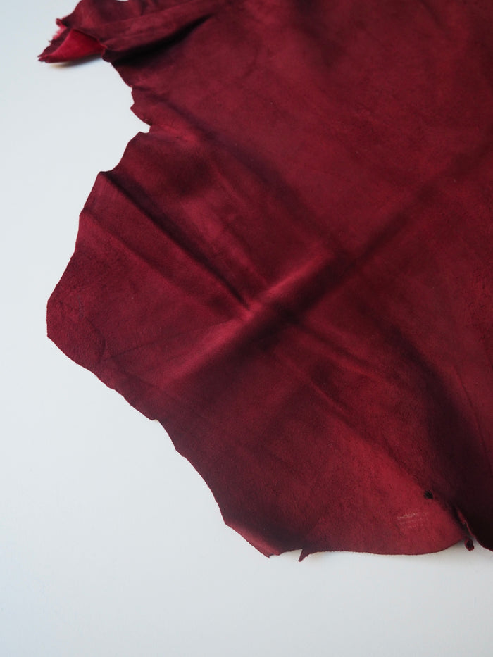 Red + Black Spotted Kidskin Hide