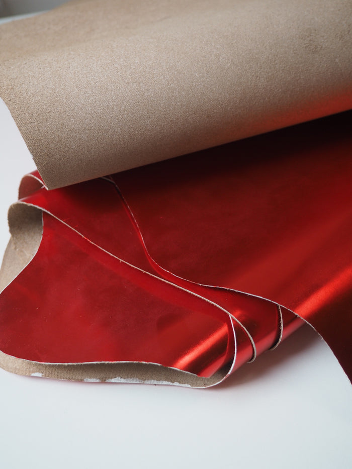 Red Metallic Calfskin