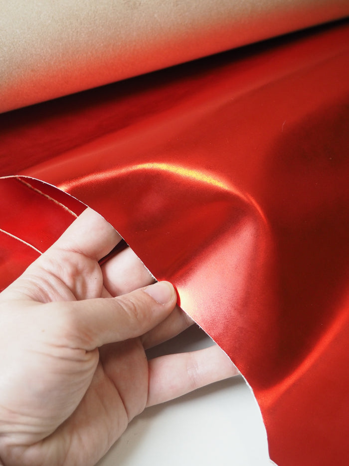 Red Metallic Calfskin