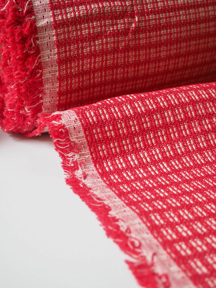 Red Square Stretch Cotton Jacquard