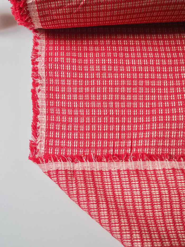 Red Square Stretch Cotton Jacquard