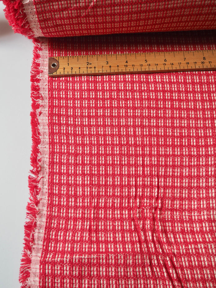 Red Square Stretch Cotton Jacquard