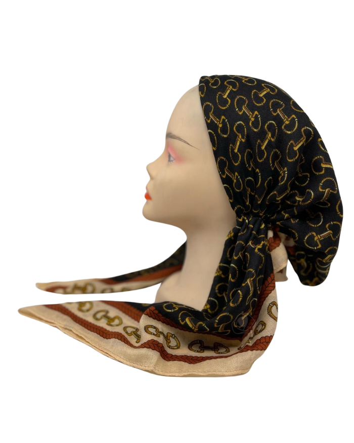 Revaz Black Armani Adjustable Pre-Tied Bandanna with Velvet Grip