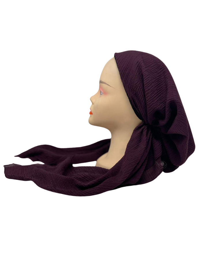 Revaz HS402N Burgundy Textured Adjustable Pre-Tied Bandanna with Velvet Grip myselflingerie.com