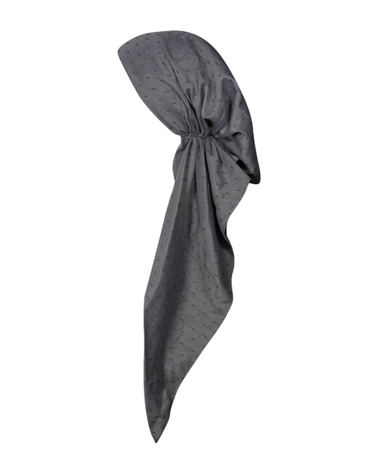 Revaz Chambray Swiss Dots Adjustable Pre-Tied Bandanna with Velvet Grip