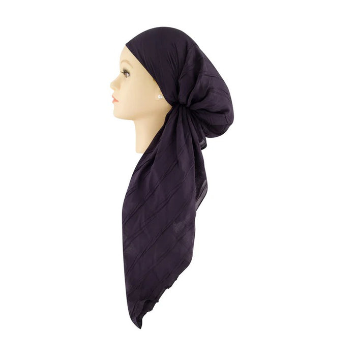 Revaz HS562E Grey Crinkle Adjustable Pre-Tied Bandanna with Velvet Grip Myselflingerie.com