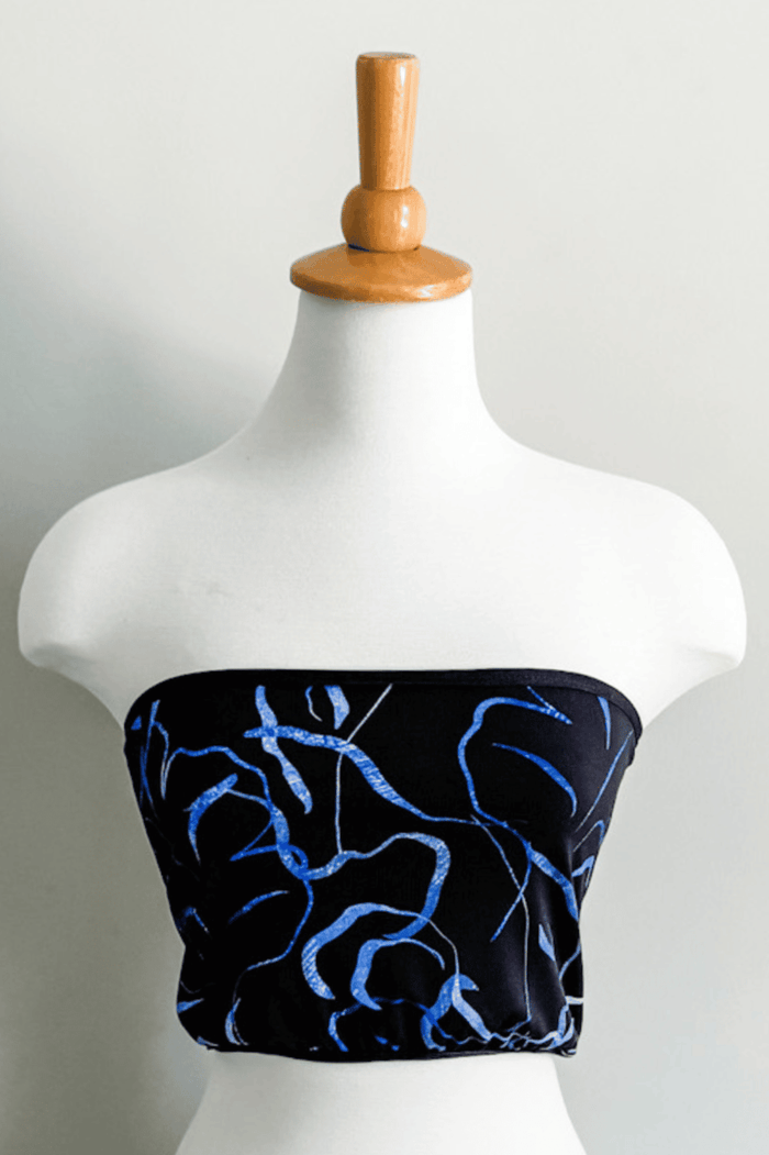 Reversible Bandeau Blue Ribbon print