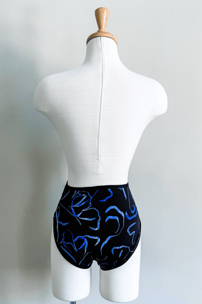 Reversible Bikini Brief in Blue Ribbon print