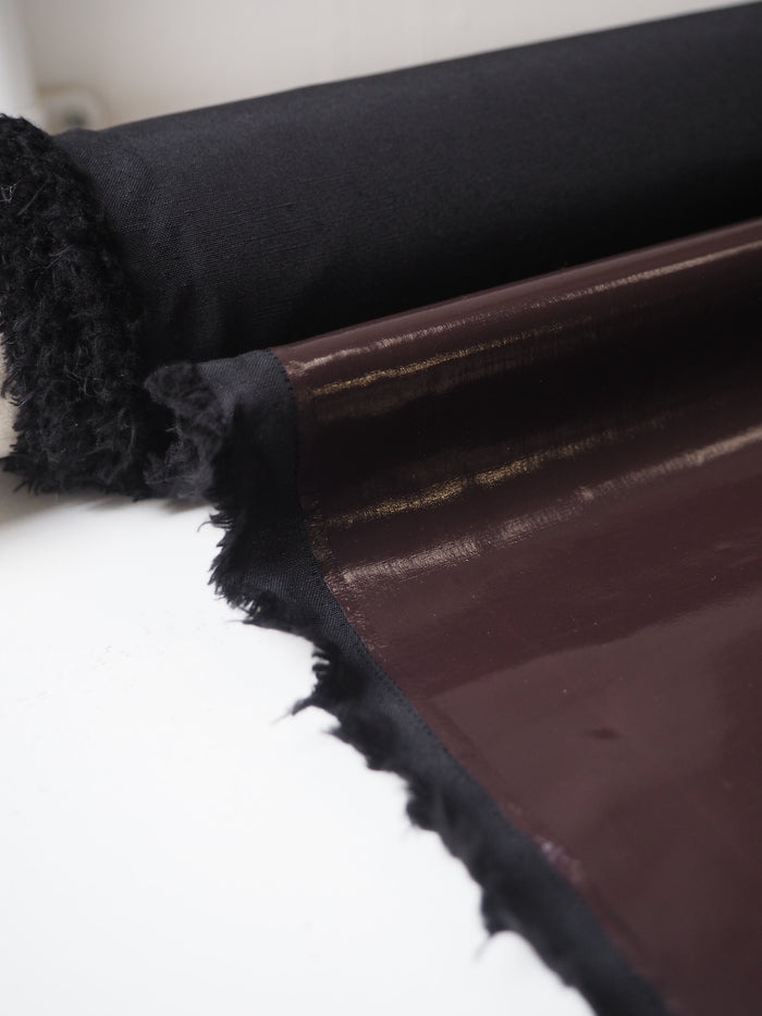 Rich Brown Patent Coated Polyester