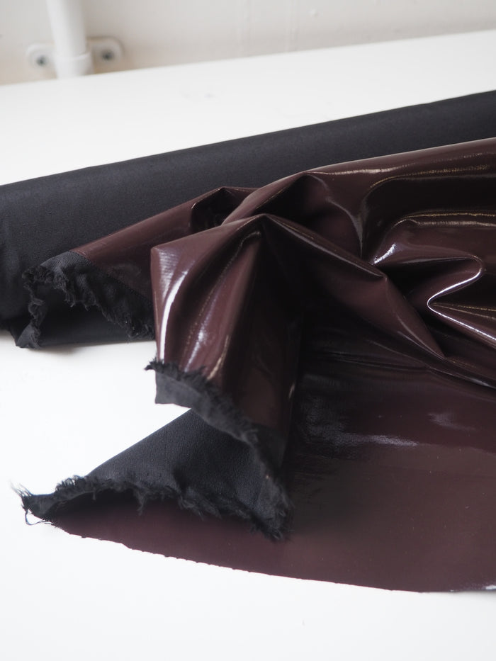 Rich Brown Patent Coated Polyester