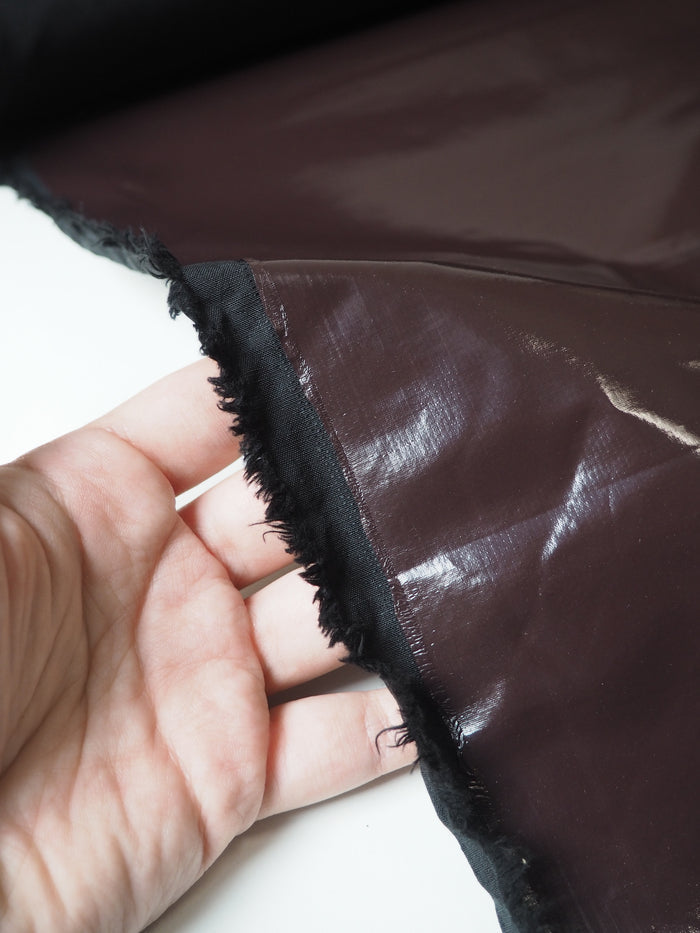 Rich Brown Patent Coated Polyester
