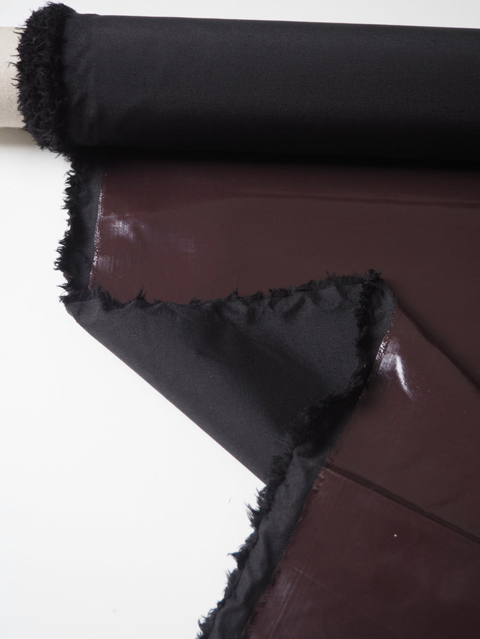 Rich Brown Patent Coated Polyester