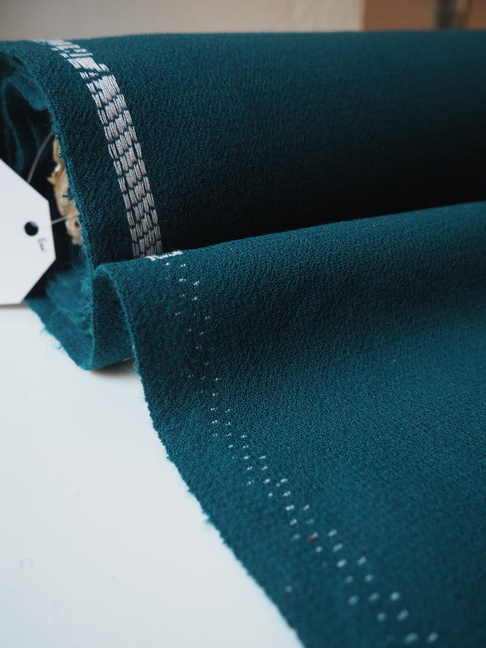 Rich Teal Double Wool Crepe