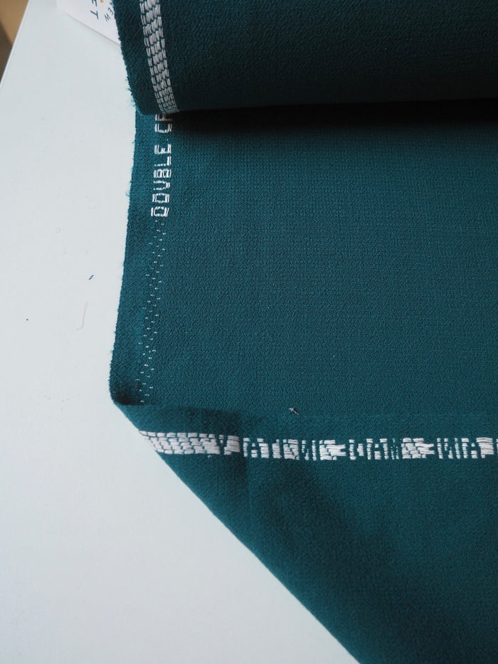 Rich Teal Double Wool Crepe