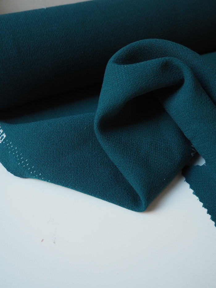 Rich Teal Double Wool Crepe