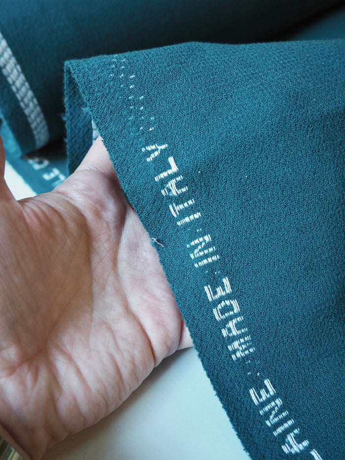 Rich Teal Double Wool Crepe
