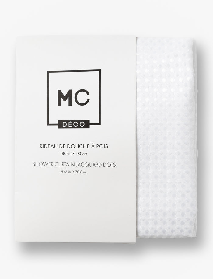 Rideau de douche à pois en jacquard