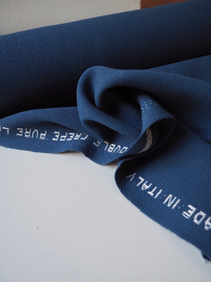 River Blue Double Wool Crepe
