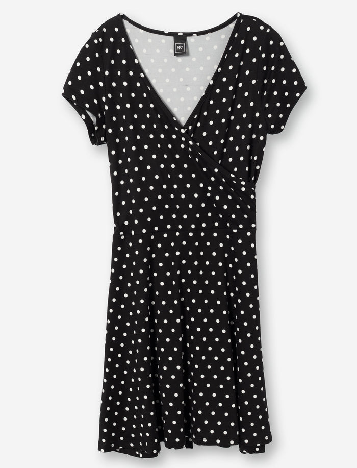 Robe à pois à col cache-cœur