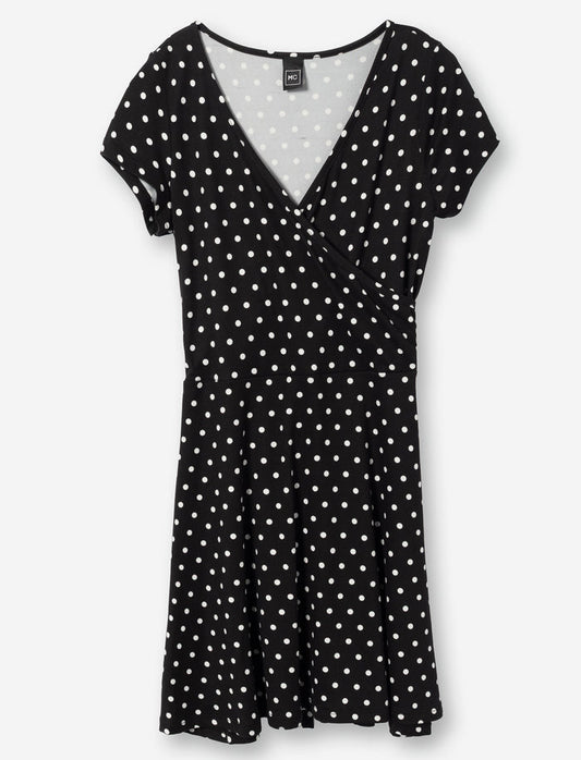 Robe à pois à col cache-cœur