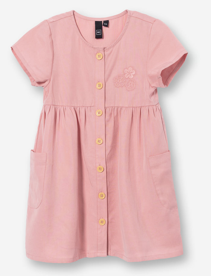 Robe cintrée unie imprimé floral poitrine