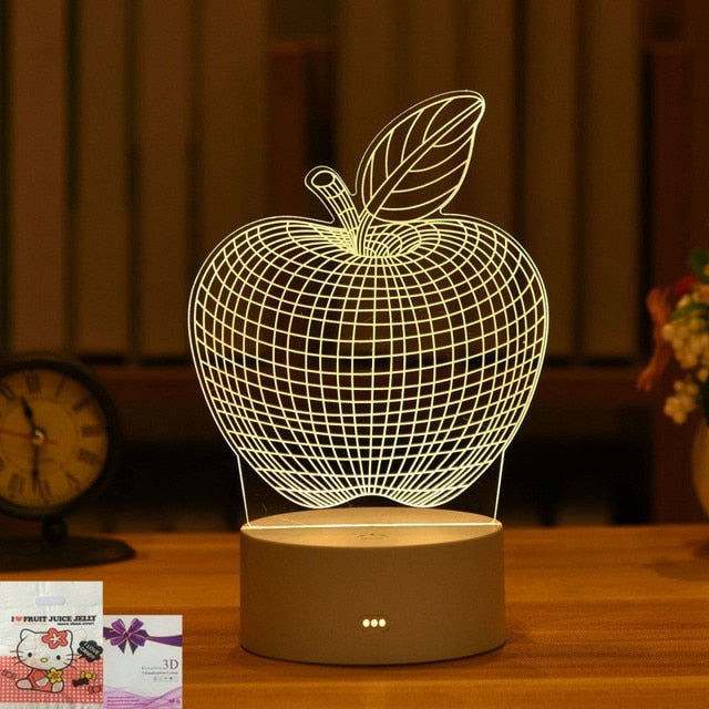 Romantic Soft Glow Love 3D Acrylic LED Bedside Lamp
