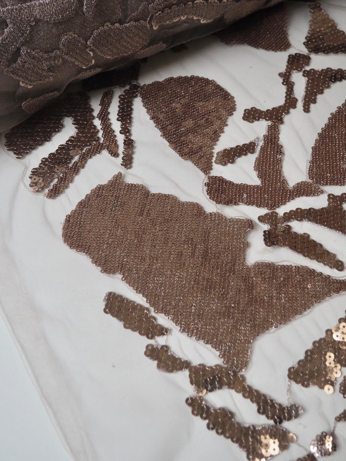 Rose Gold Abstract Sequin Tulle