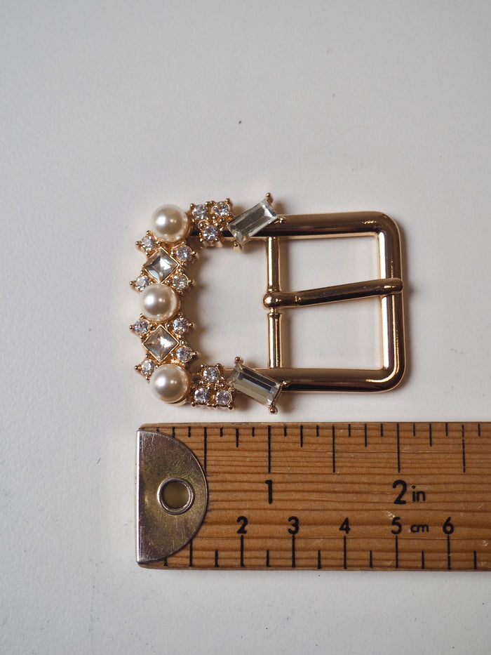 Rose Gold Pearl + Crystal Buckle 28mm *damaged*