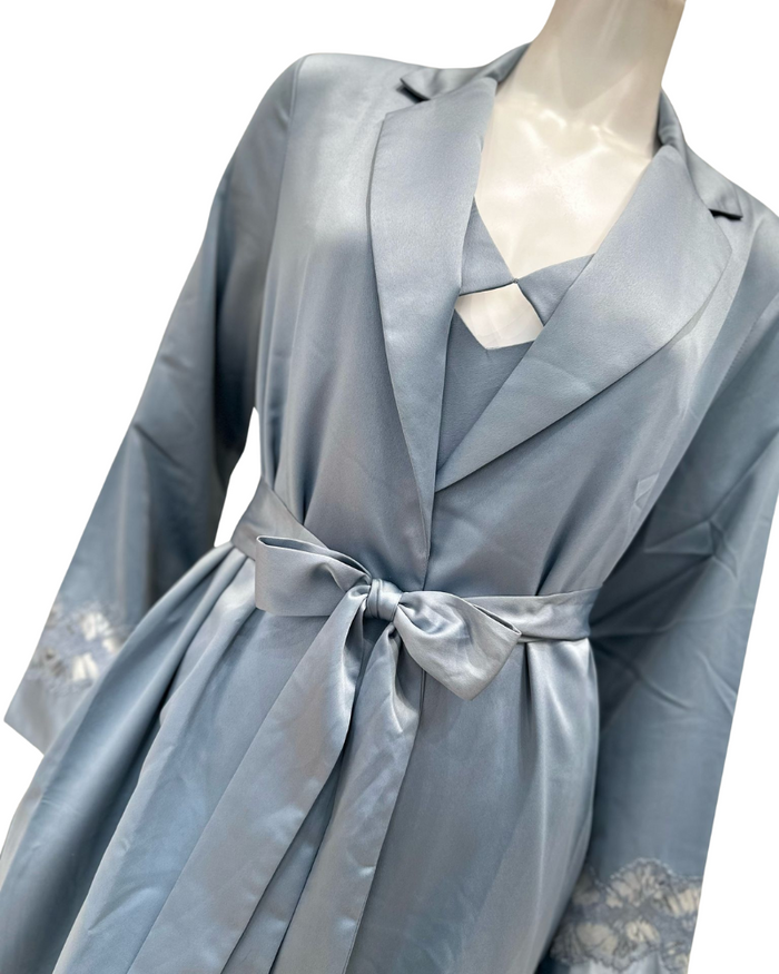 Rya Collection 877 + 878 Chateau Blue Zinnia Chemise & Robe Set Myselflingerie.com