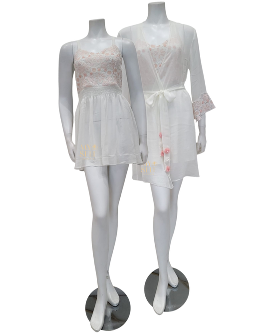 Rya Collection 582 + 583 Ivory Lush Chemise and Cover Up Set myselflingerie.com