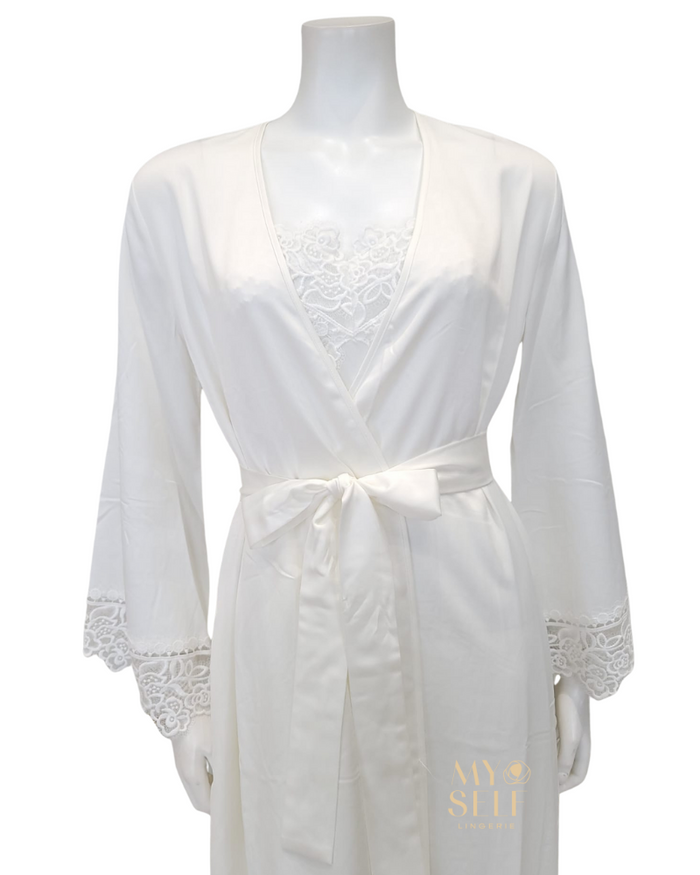 Rya Collection 573 + 574 Ivory Rosey Chiffon Gown & Robe Set myselflingerie.com