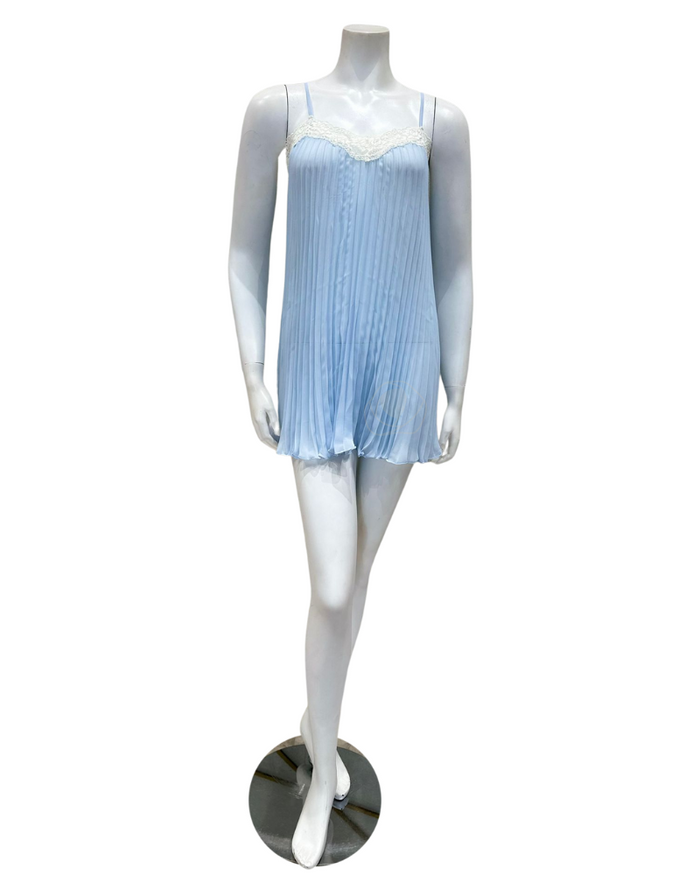 Rya Collection Marian Blue Or Chiffon Accordion Pleated Chemise Myselflingerie.com