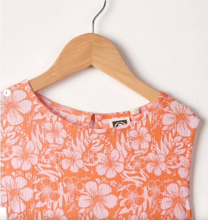 Saltrock Hibiscus - Kids Playsuit - Pink/Orange