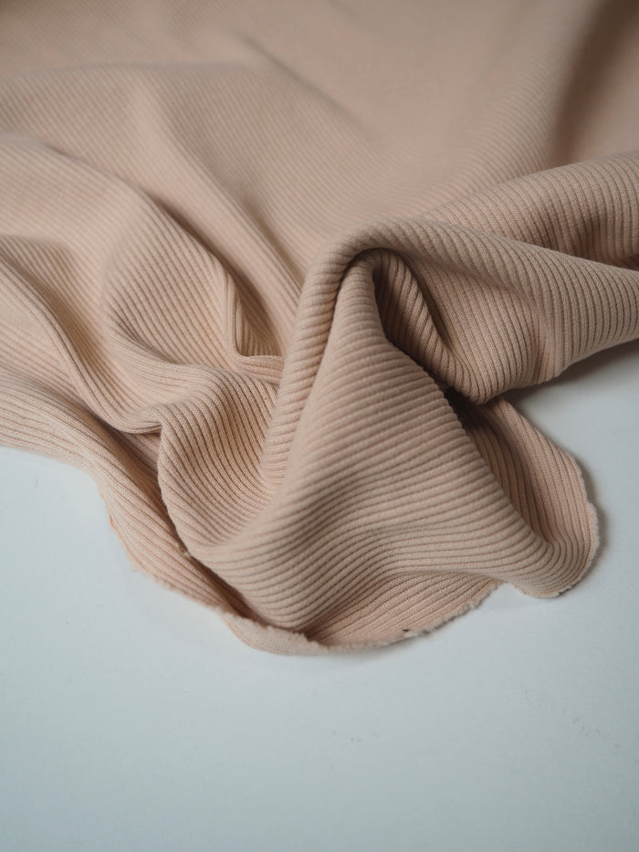 Sand Cotton 2x2 Rib Jersey