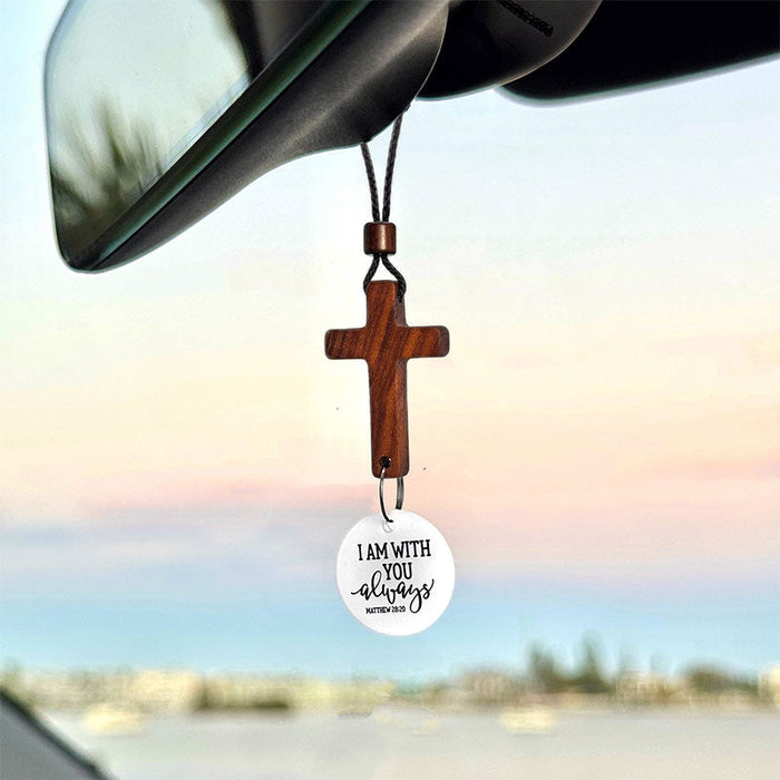 Scripture Cross Car Charm