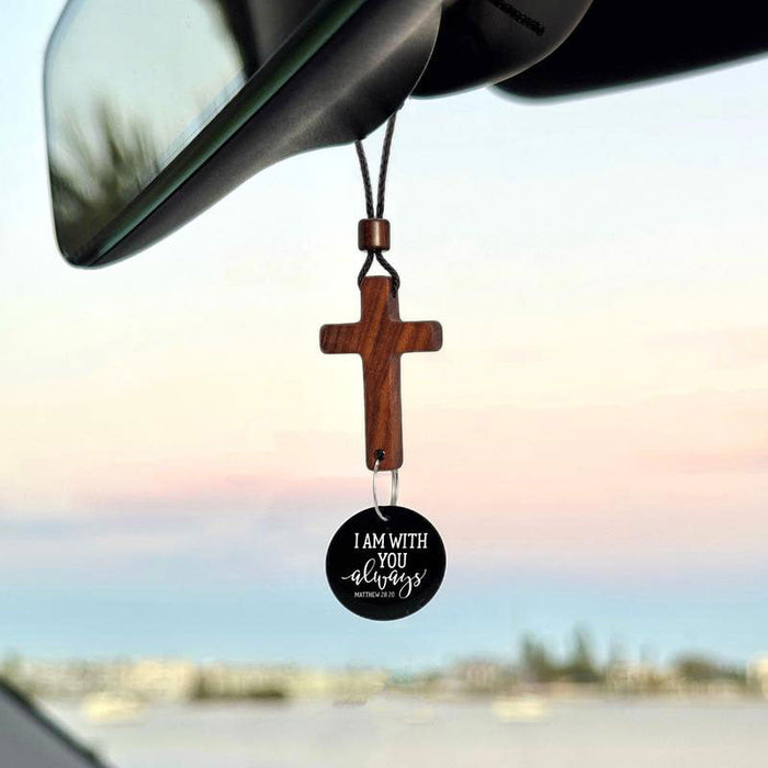 Scripture Cross Car Charm
