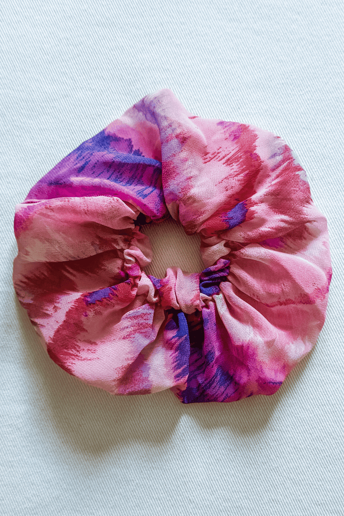 Scrunchie in Candy Floss Chiffon Print from Diane Kroe