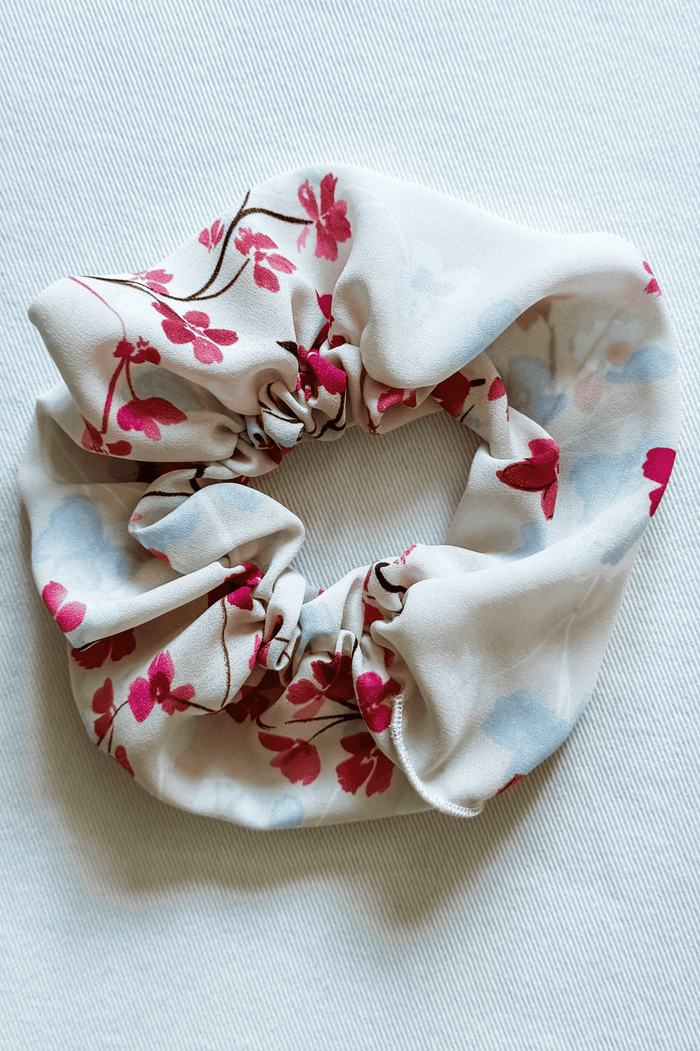 Scrunchie in Cherry Blossom Chiffon Print from Diane Kroe
