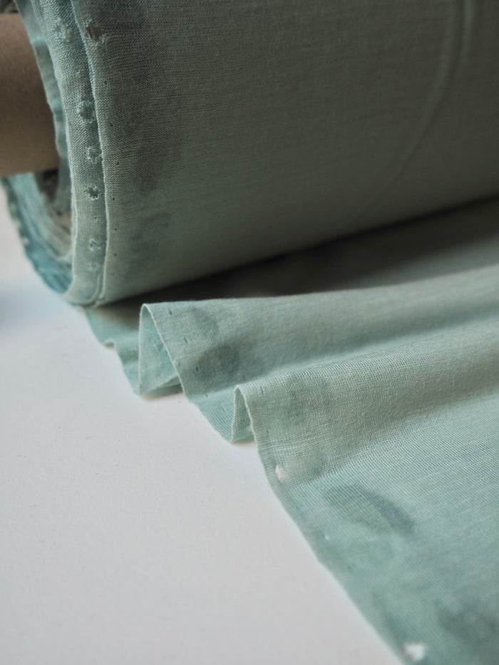 Sea Green Fine Wool Blend T-Shirt Jersey