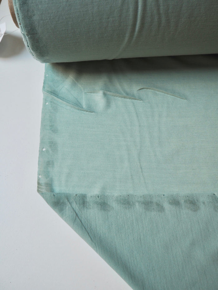 Sea Green Fine Wool Blend T-Shirt Jersey