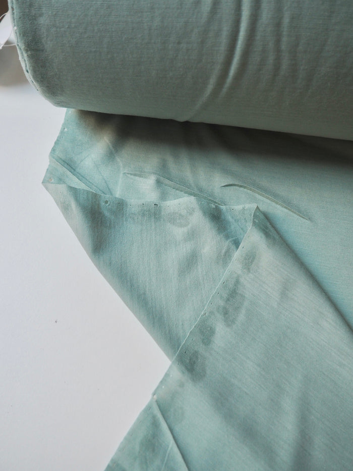 Sea Green Fine Wool Blend T-Shirt Jersey