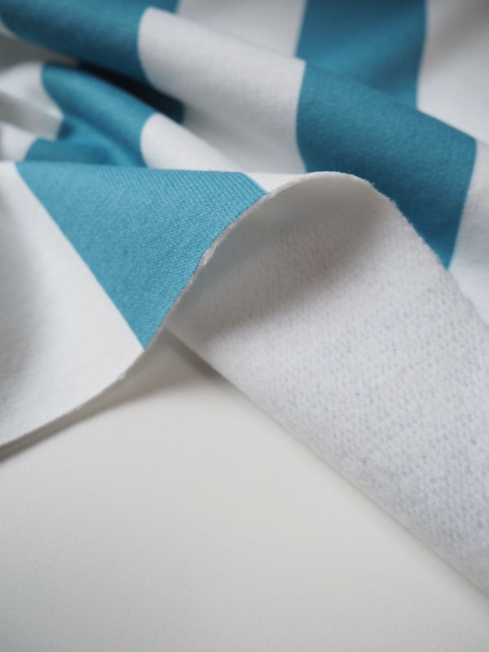 Sea Stripe Organic Cotton Fleece Backed Jersey